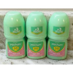 Three Mitchum Women’s Triple Odor Protection Antiperspirant & Deodorant Roll-On Powder Fresh