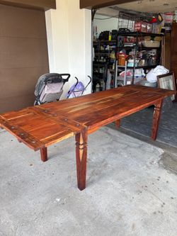 Solid Sheesham Wood Extension Dining Table | Seats 10-12 | Refinished