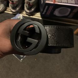 All Black Gucci Belt