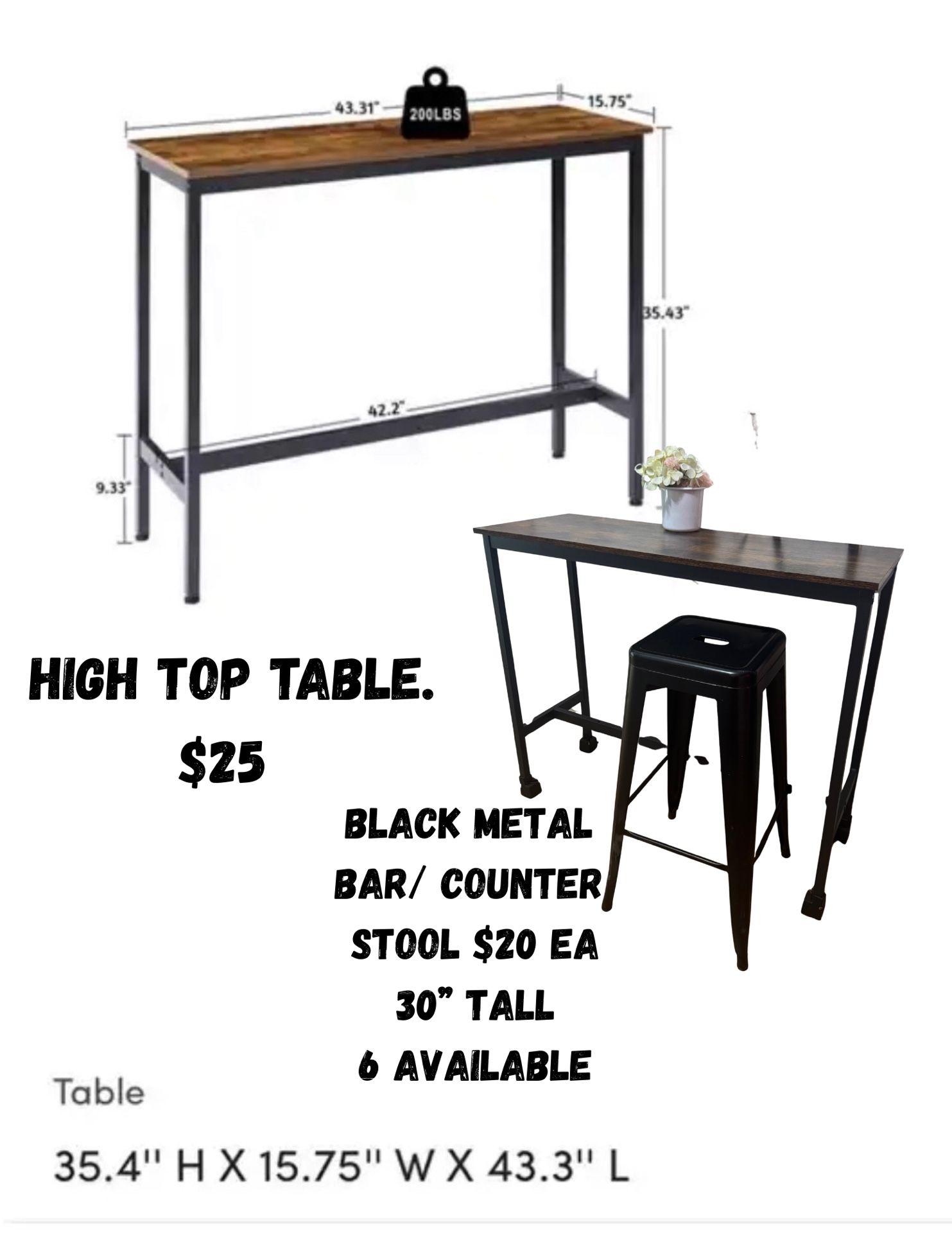 High Top Table & Stools