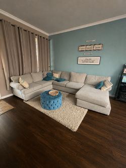 Large gray sectional sofa