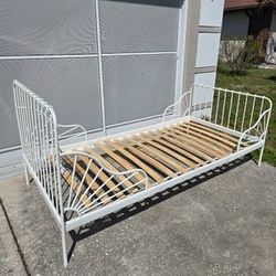 White Metal Twin Bed Frame 