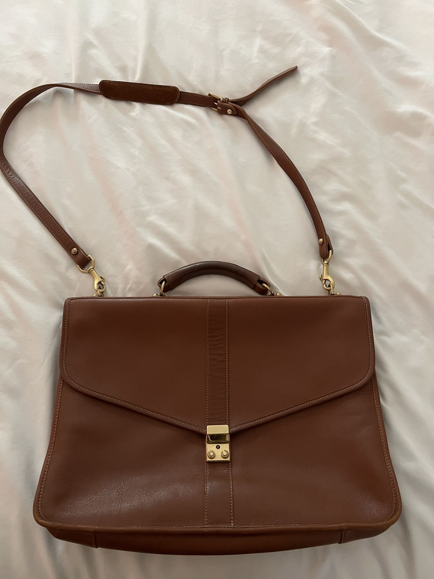 Cole Haan British Tan Leather Messenger Bag