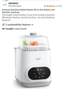 Grownsy EaseClean Baby Bottle Washer Sterilizer Dryer