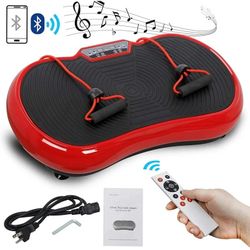 Vibration Plate Exercise Machine Bluetooth Adjustable Vibration Speed, Red