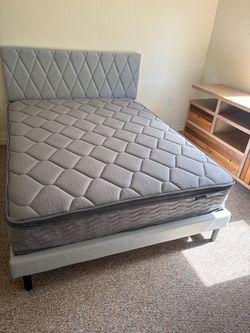 Queen Bed Frame with Mattress