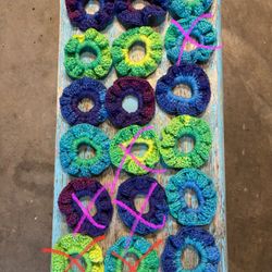 12 Crochet Hair Scrunches ($3 Each) 