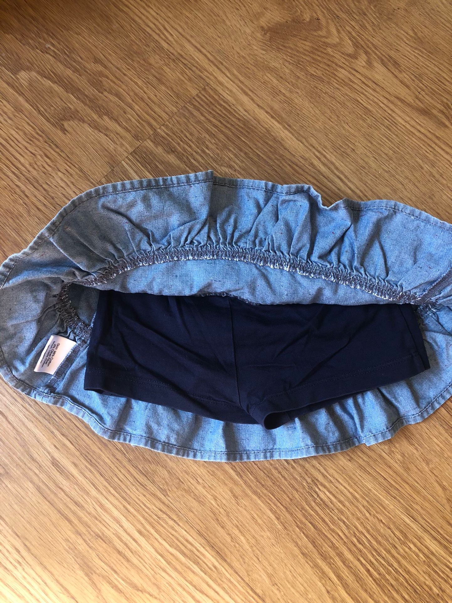 Hanna Andersson Denim Skirt With Shorts Toddler Girl Size 80 (2T)