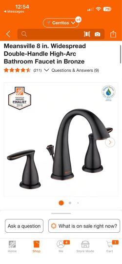 Meansville 8 in. Widespread Double-Handle High-Arc Bathroom Faucet in Bronze