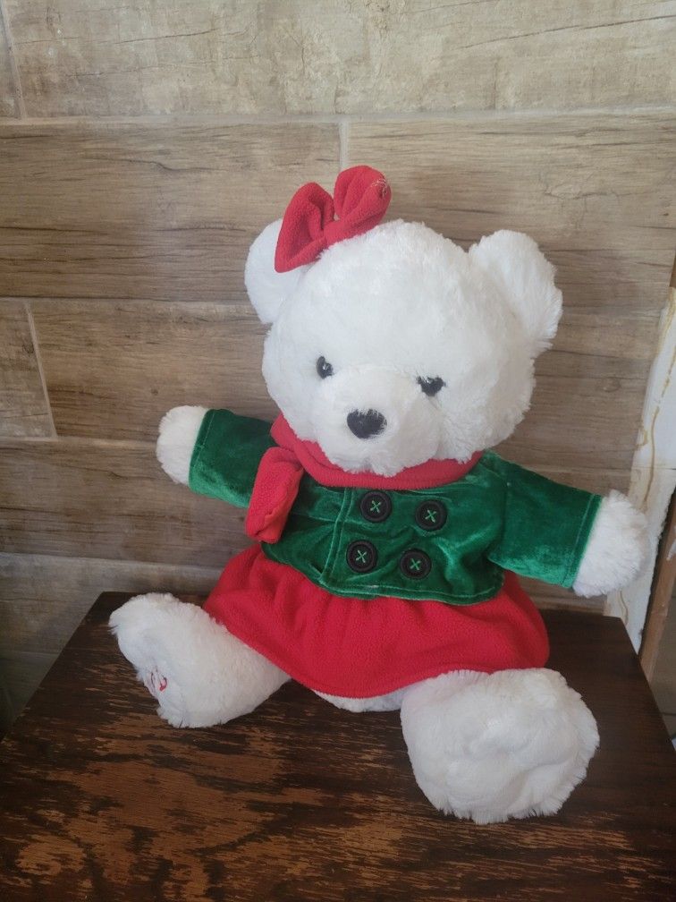 Christmas White Teddy Bear