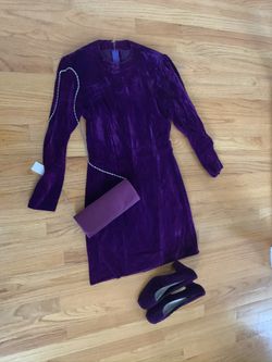 Fuschia set dress, shoes, matching purse