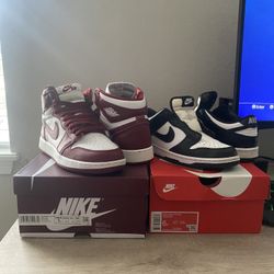 Nike Panda Dunk Low(6Y) And Air Jordan 1 Retro High OG 'Artisanal Red'(7Y) WITH BOXES