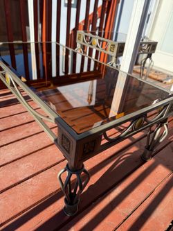 Glass Top Metal Coffee Table