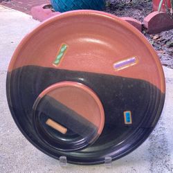 Colorful, Ceramic Chip And Dip Platter