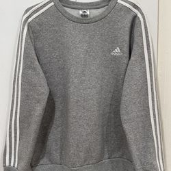 Adidas Sportsweare essentialsy 3 stripes sweatshirt in grey