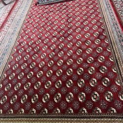 Three very popular Turkish carpets in red Its dimensions are two meters and its length is three meters. 