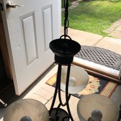 Ceiling lamp for dinning are etc 23” tall from base to bottom ..with chain is longer