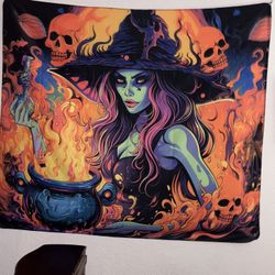 Way Cool Witch Tapestry For Decore/ Hallowen