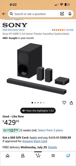 Sony Home Theatre/Surround Sound System