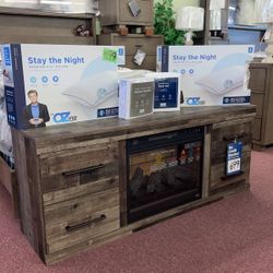 🇺🇸Huge Ashley Furniture Blowout Sale!🇺🇸 Brand New TV Stand W/ Fireplace Heater! $50 Down Takes It Home Today!