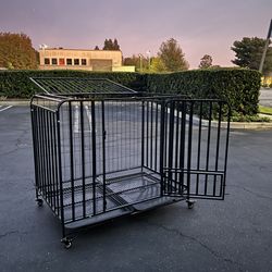 Heavy Duty Dog Cage With Wheels 