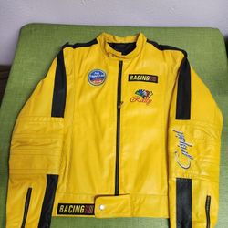 JACKET LEATHER RACING.  LARGE