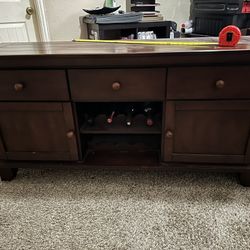 Dark Brown Wood TV Stand/ Storage Dresser