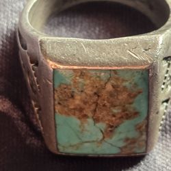 Tourquise Men's Ring Sterling Silver "Bell" 