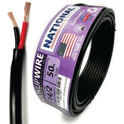 NATIONAL Wire & Cable – 14 AWG 2-Conductor Premium Copper Wire, 50 ft, Strand...