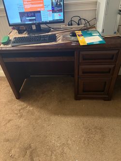 Solid Wood Desk with 3 Drawers