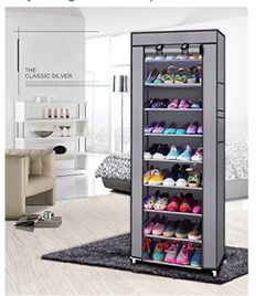 8-Tier Shoe Rack with Cover