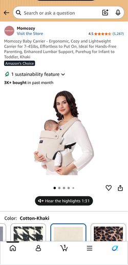 Brand New Momcozy Baby Carrier