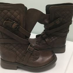Ladies Boots NEW Steve Madden Leather Boots, Size 5 1/2”