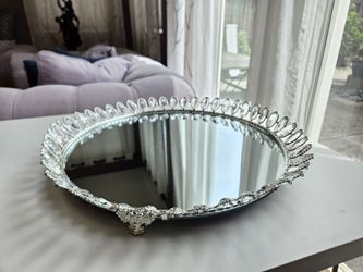 18" Silver Mirror Tray