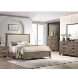 4- Pc Bedroom set Dresser,Mirror  Nightstand (1) Queen size bed frame  Not including Mattress and Box Sp