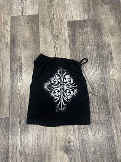 Black Graphic Cross Print Tank Top