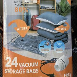Gongshi 24 Pack Vacuum Storage Bags with Electric Pump