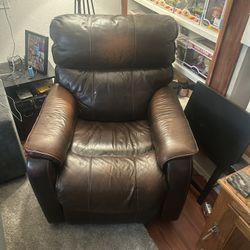 Brown Leather Electric Recliner 