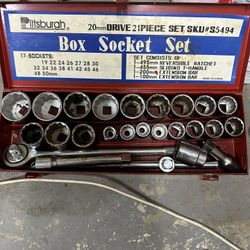 Box Socket Set 21 Piece, Juego De Cubos De Fuerza