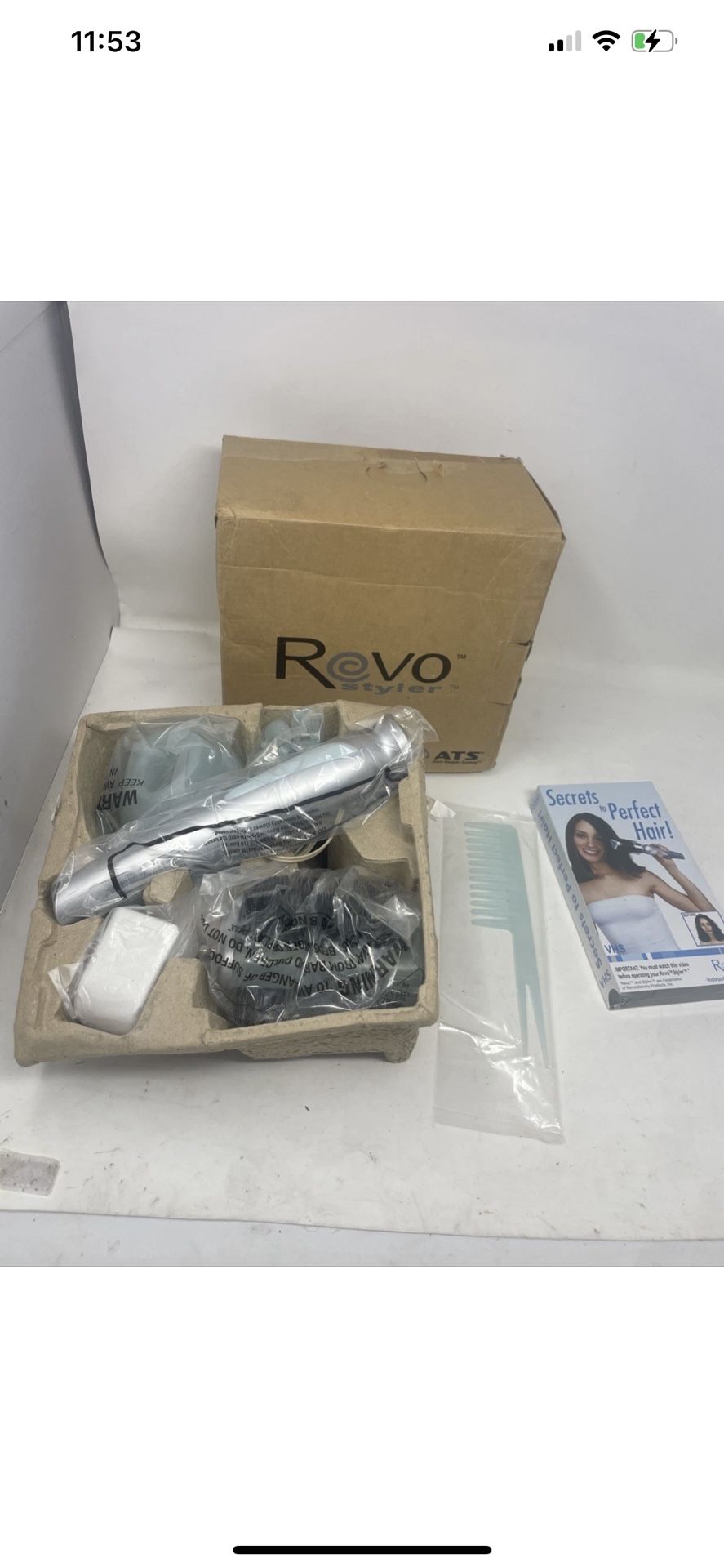 New VTG REVO Styler Cordless Rotating HairBrush Anti-Tangler System
