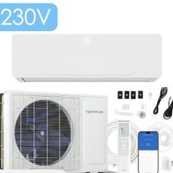 Cozeware 12000 BTU 115V/230V Mini Split Air Conditioner Heat Pump 20 SEER2 Inverter Compatible with Wifi Alexa Cools Up to 750 Sq Ft for Living Room B
