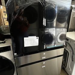 Refrigerator Samsung Bespoke Stainless Steel with AI Family Hub+