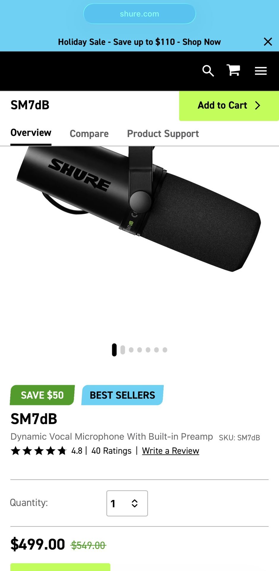 SM7dB Microphone And Scarlett Solo Interface