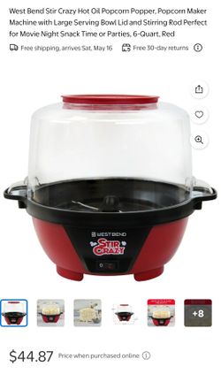 West Bend Stir Crazy 6qt. Stirring Popcorn Machine
