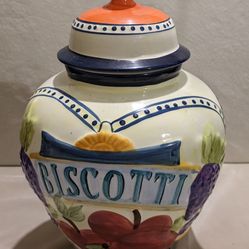 Vintage Biscotti Cookie Jar/ Canister