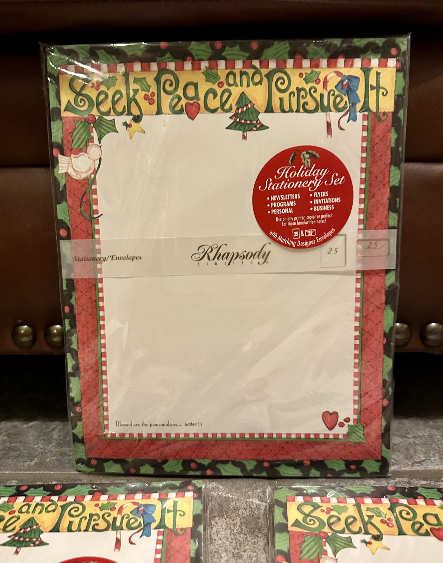 3 Packs Christmas Stationary Paper + Envelopes New!