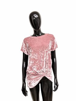 Hummingbird Dusty Rose Crushed Velvet Twist-Front Tee