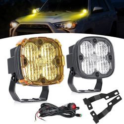 New | LED Ditch Light Kit for 4Runner 2010–2025, 3" Cube Pods (White/Yellow)