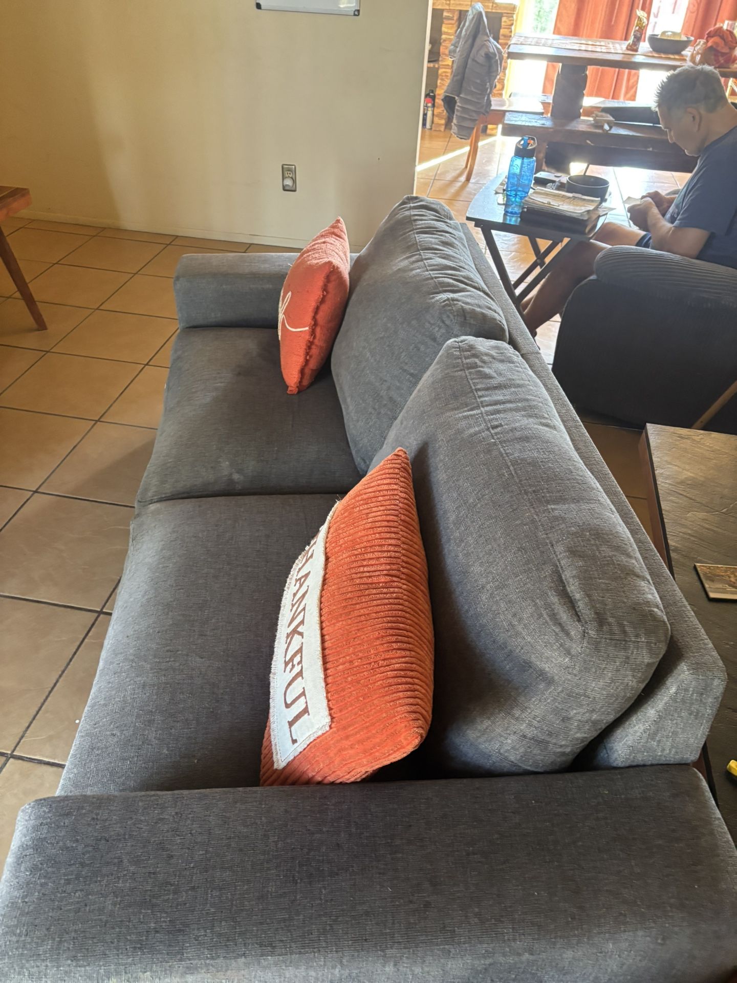 Grey Big Loveseat Sofa