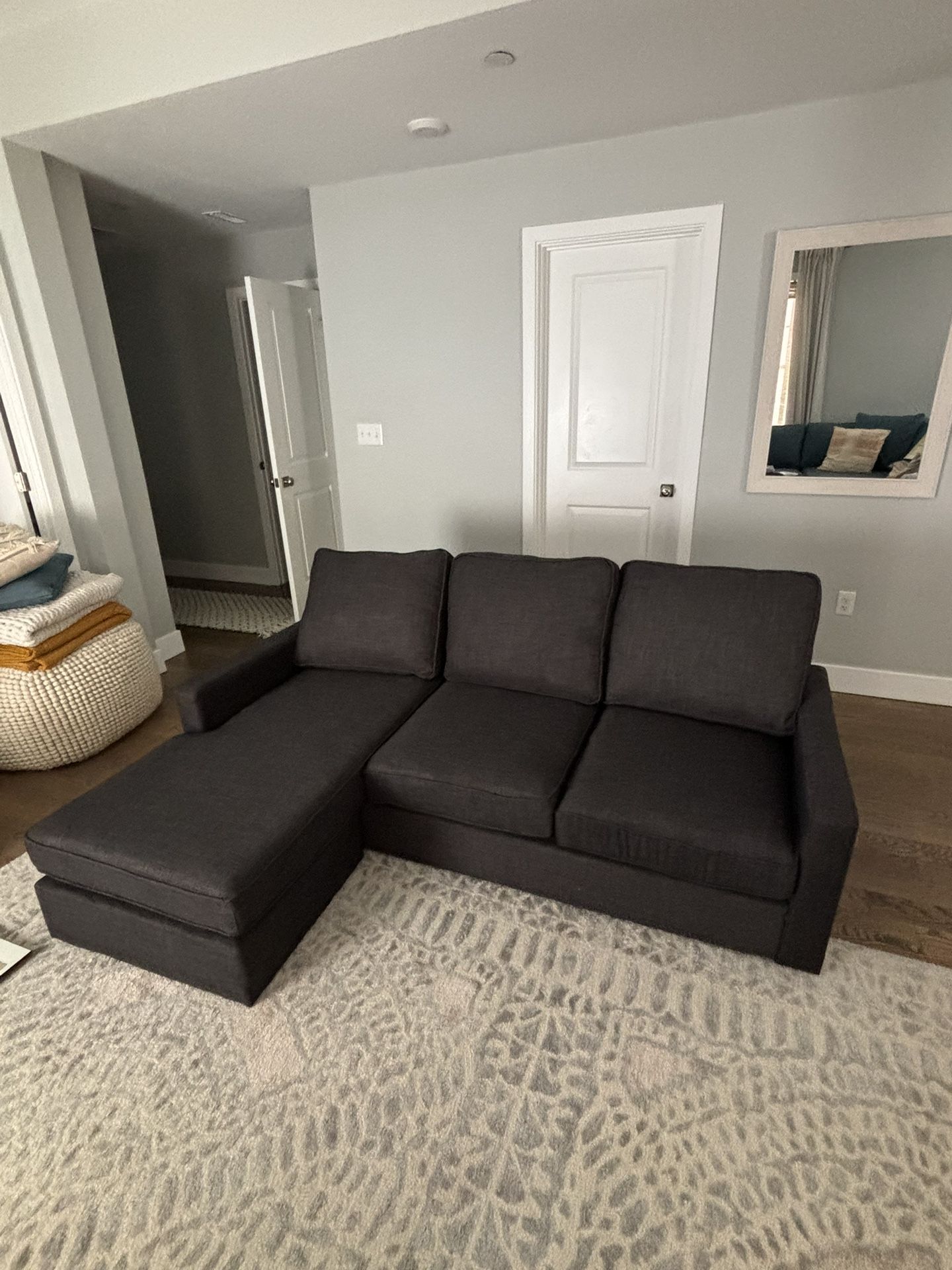 Sleeper Sofa With Chaise- Basically brand new!